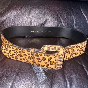 Wide Leopard Print Belt